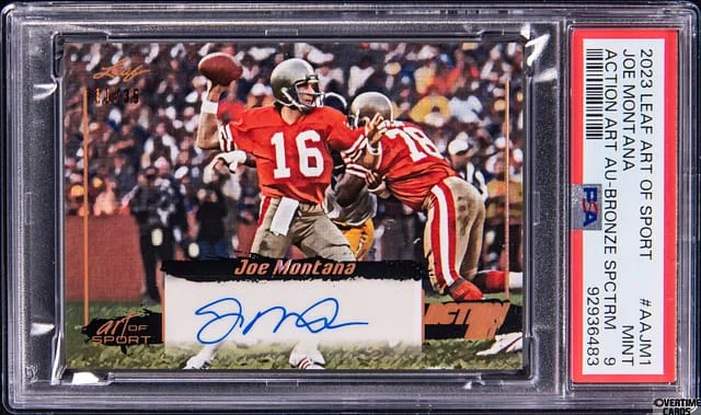 2023 Leaf Joe Montana Art of Sport Action Art Autograph Bronze Spectrum #AA-JM1 card image