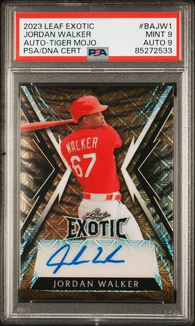 2023 Leaf Jordan Walker Exotic Autographs Tiger Mojo #BA-JW1 card image