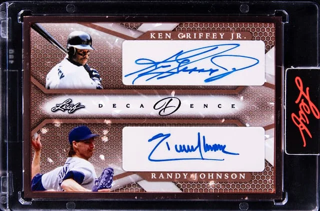 2023 Leaf Ken Griffey Jr./Randy Johnson Decadence Dual Autograph #DA-22 card image