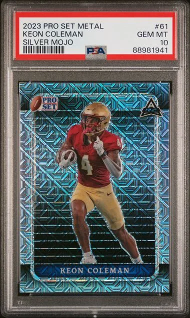 2023 Leaf Keon Coleman Pro Set Metal Silver Mojo #61 card image