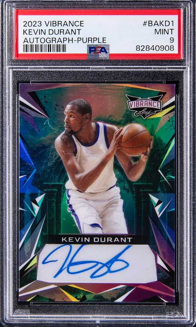 2023 Leaf Kevin Durant Vibrance Autograph Purple #BA-KD1 card image