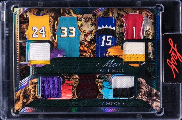 2023 Leaf Kobe Bryant/Grant Hill/Tracy McGrady/Vince Carter Quad-Patch Card Leaf Encased Art of Sport Renaissance Men #RM-2 card image