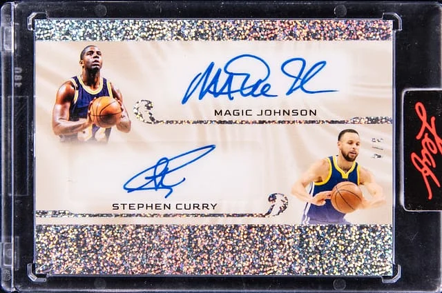 2023 Leaf Magic Johnson/Stephen Curry Superlative Signatures 2 #S2-9 card image