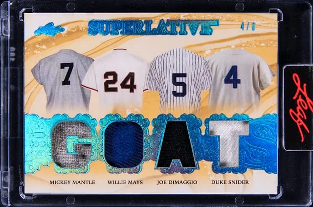 2023 Leaf Mantle/Mays/Dimaggio/Snider Superlative The Goats #TG-4 card image