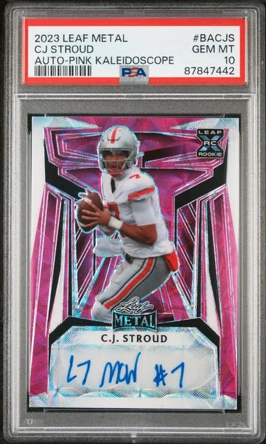2023 Leaf Metal C.J. Stroud Autographs Pink Kaleidoscope #BA-CJS card image