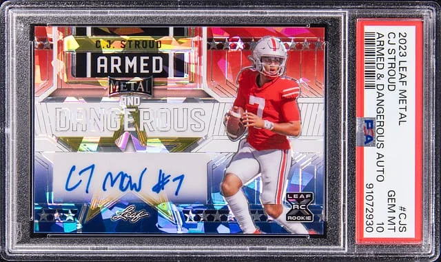 2023 Leaf Metal CJ Stroud Armed & Dangerous Autograph #CJS card image