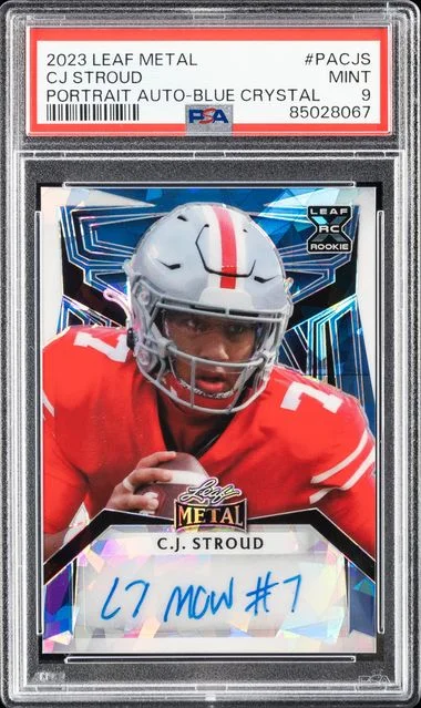 2023 Leaf Metal C.J. Stroud Portrait Autograph Blue Crystal #PACJS card image