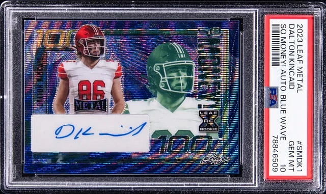 2023 Leaf Metal Dalton Kincaid So Money! Auto-Blue Wave #SMDK1 card image
