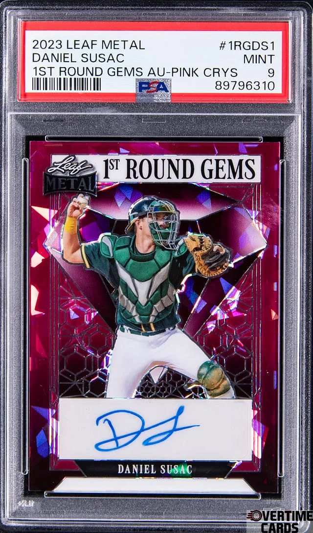 2023 Leaf Metal Daniel Susac First Round Gems Autograph Pink Crystal #1RGDS1 card image