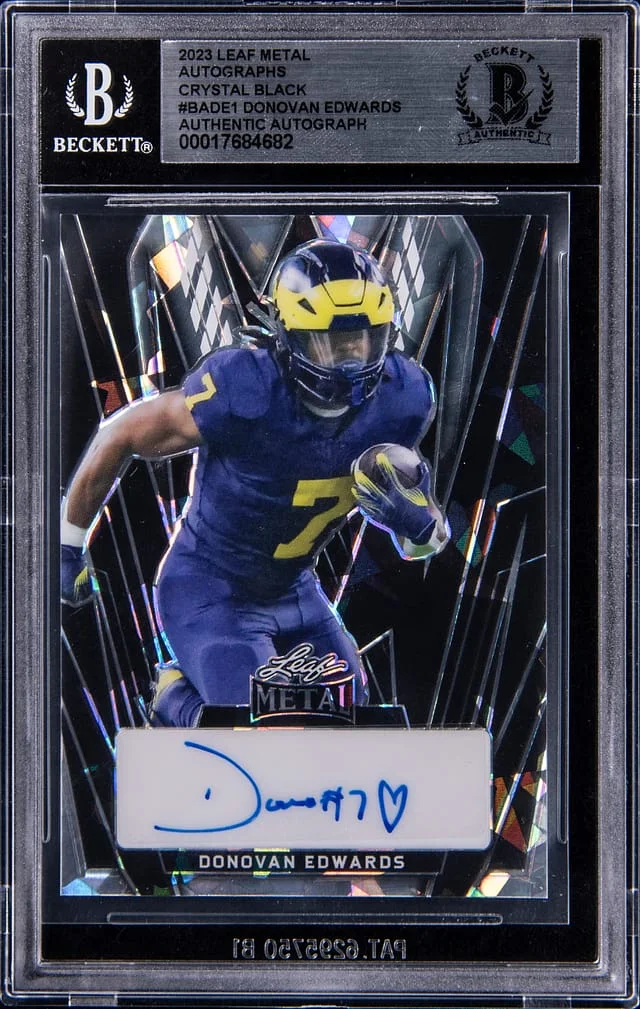 2023 Leaf Metal Donovan Edwards Autographs Crystal Black #BA-DE1 card image