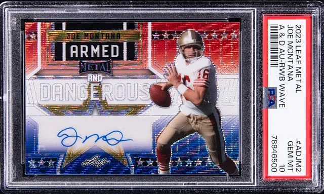 2023 Leaf Metal Joe Montana A & D Autograph-RWB Wave #ADJM2 card image