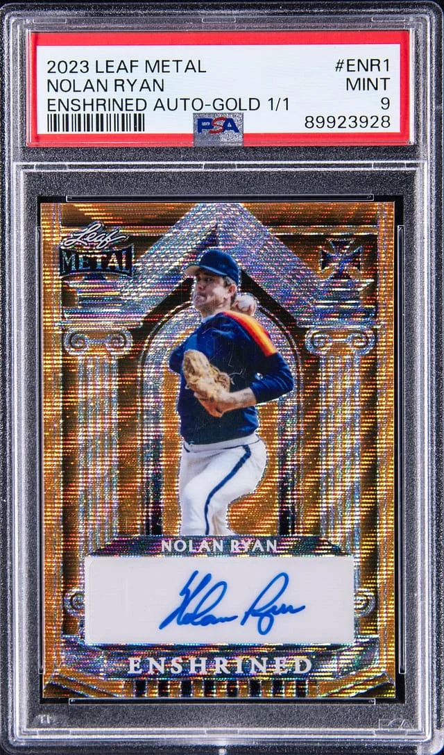2023 Leaf Metal Nolan Ryan Enshrined Autograph Gold #ENR1 card image