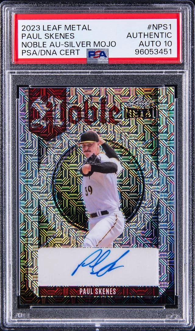 2023 Leaf Metal Paul Skenes Noble Autograph Silver Mojo #N-PS1 card image