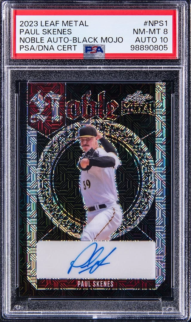2023 Leaf Metal Paul Skenes Noble Autograph Black Mojo #NP-S1 card image