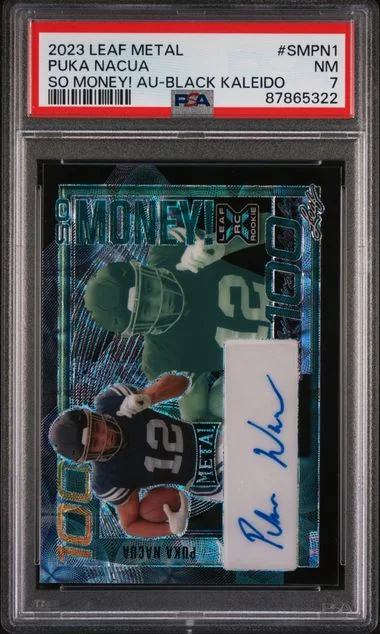 2023 Leaf Metal Puka Nacua So Money! Autographs Black Kaleidoscope #SM-PN1 card image