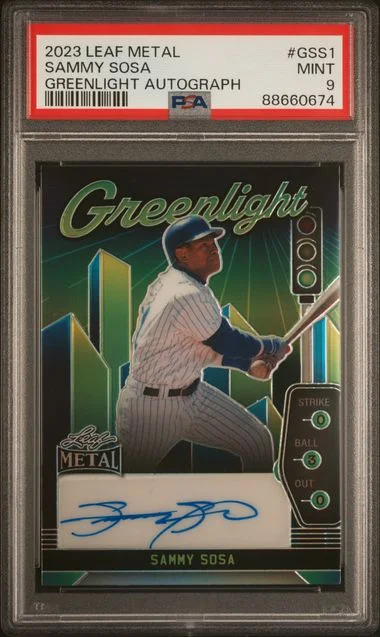 2023 Leaf Metal Sammy Sosa Greenlight Autographs #GSS1 card image