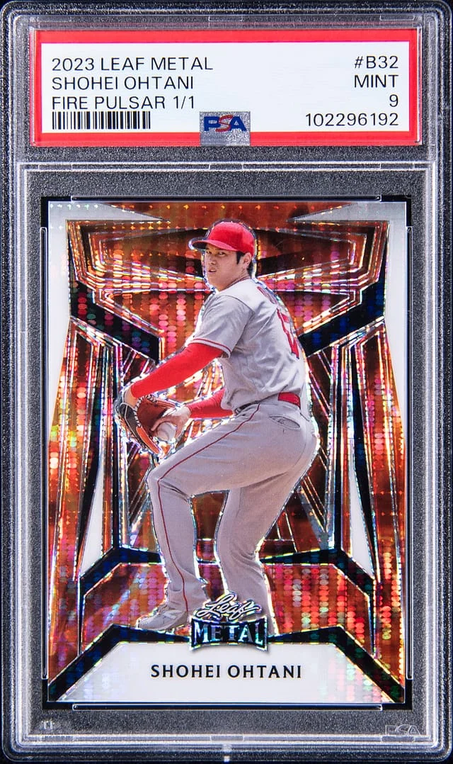 2023 Leaf Metal Shohei Ohtani Fire Pulsar #B32 card image