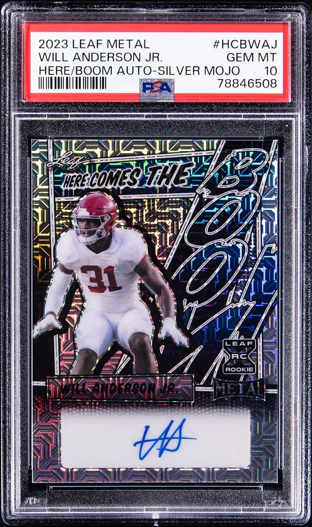 2023 Leaf Metal Will Anderson Jr Here Comes The Boom Auto-Silver Mojo #HCBWAJ card image