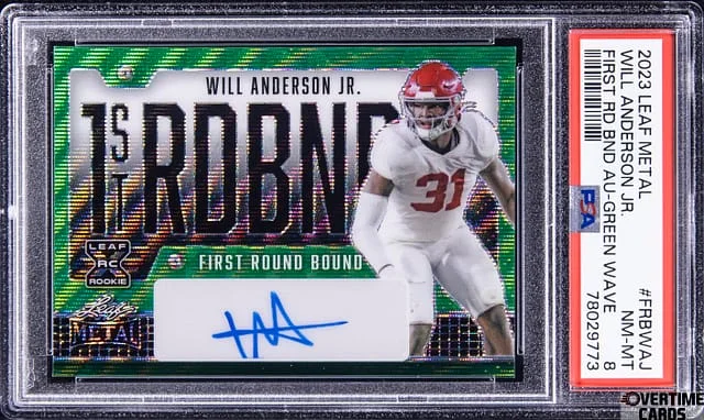 2023 Leaf Metal Will Anderson Jr. First Round Bound Autograph Green Wave #WAJ card image