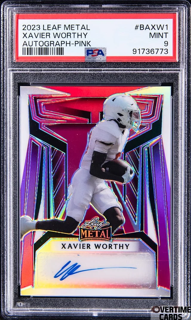 2023 Leaf Metal Xavier Worthy Autograph Pink #BAXW1 card image