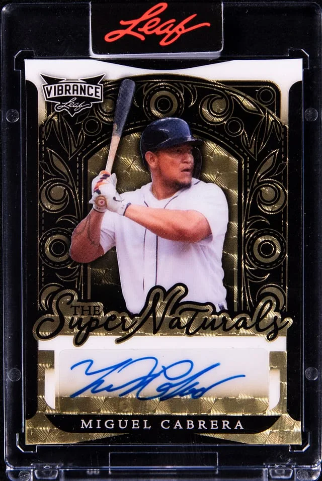 2023 Leaf Miguel Cabrera Vibrance The Super Natural Autograph Gold Vinyl #TSN-MG1 card image
