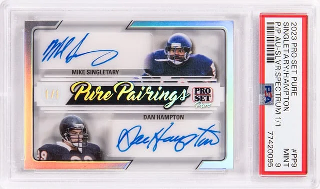 2023 Leaf Mike Singletary / Dan Hampton Pro Set Pure Pairings Autograph Silver Spectrum 1/1 #PP-9 card image