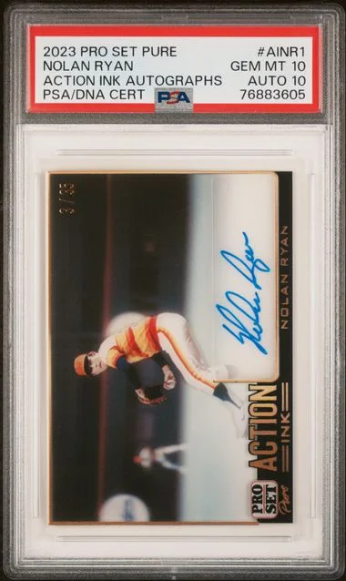 2023 Leaf Nolan Ryan Pro Set Pure Action Ink Autograph #AI-NR1 card image