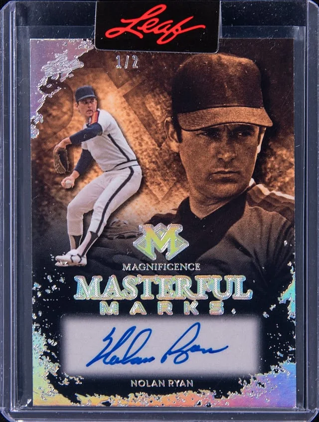 2023 Leaf Nolan Ryan Magnificence Masterful Marks Silver Holo #MAM-NR1 card image