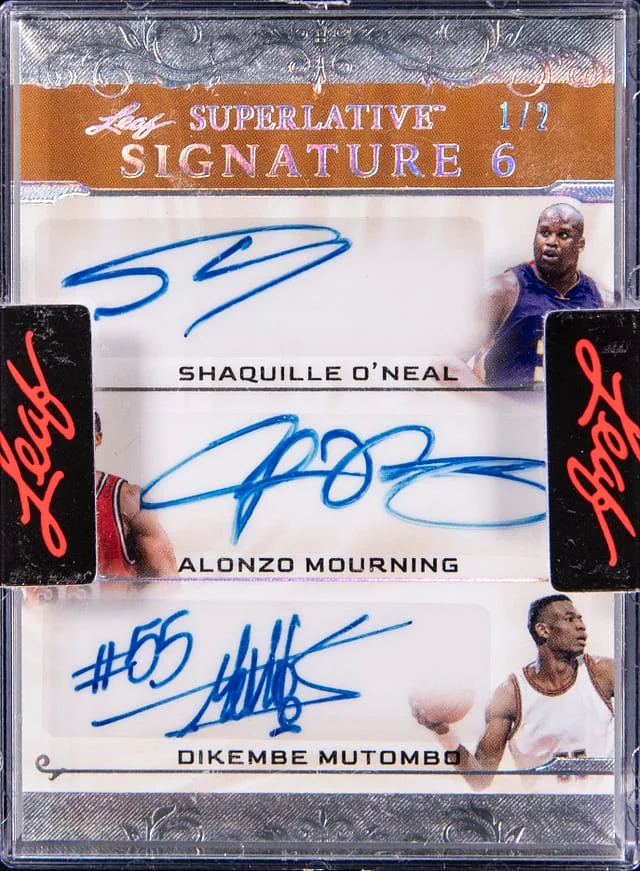 2023 Leaf O'Neal/Mourning/Mutombo/Sampson/Gilmore/Sikma Multi-Signed Card - Leaf Sealed Superlative Signature 6 #S6-10 card image