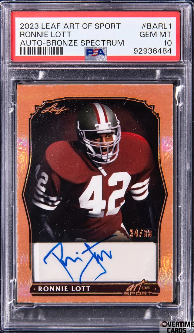 2023 Leaf Ronnie Lott Art of Sport Autograph-Bronze Spectrum #BARL card image