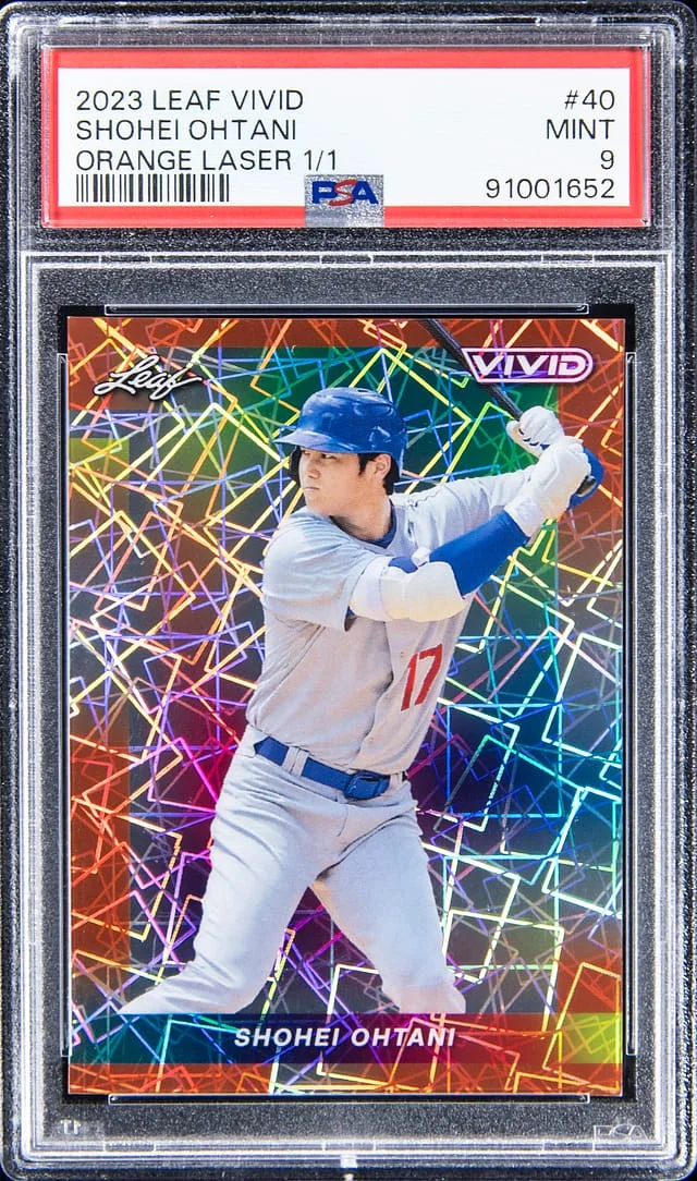 2023 Leaf Shohei Ohtani Vivid Yellow Laser #40 card image