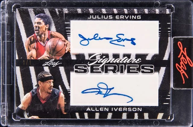 2023 Leaf Signature Series Julius Erving/Allen Iverson Black #DA-24 card image