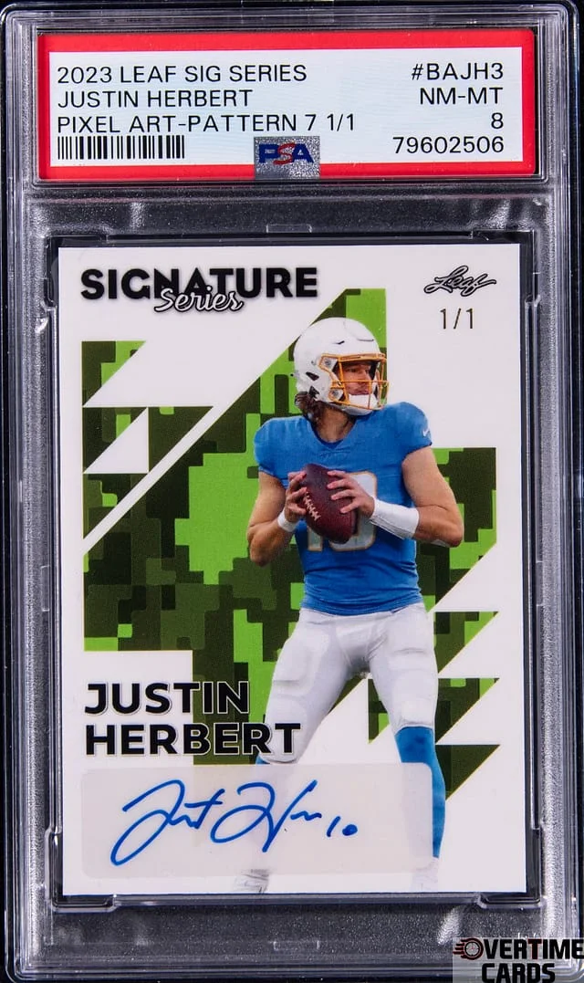2023 Leaf Signature Series Justin Herbert Pixel Art Pattern 7 #BA-JH3 card image