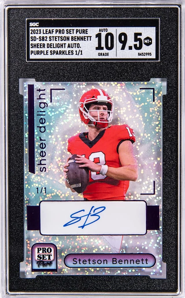 2023 Leaf Stetson Bennett Pro Set Pure Sheer Delight Autograph Purple Sparkles #SD-SB2 card image