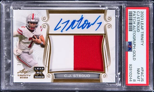 2023 Leaf Trinity C.J Stroud Patch Autographed Silver #PA-CJS card image