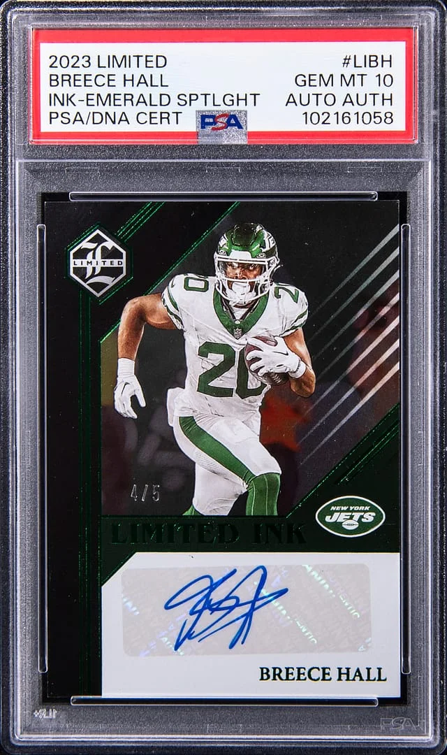 2023 Limited Ink-Emerald Spotlight Breece Hall #LIBH card image