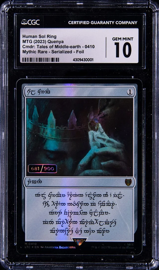 2023 Magic: The Gathering Quenya Commander: Tales of Middle Earth Mythic Rare Serialized Foil Human Sol Ring #0410 card image