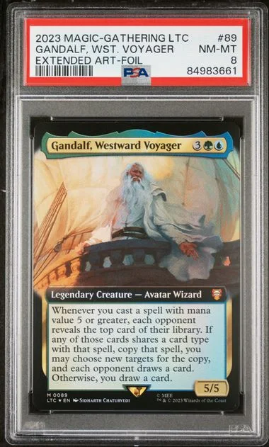 2023 Magic: The Gathering Tales Of Middle-Earth Commander Extended Art-Foil Gandalf, Westward Voyager #89 card image