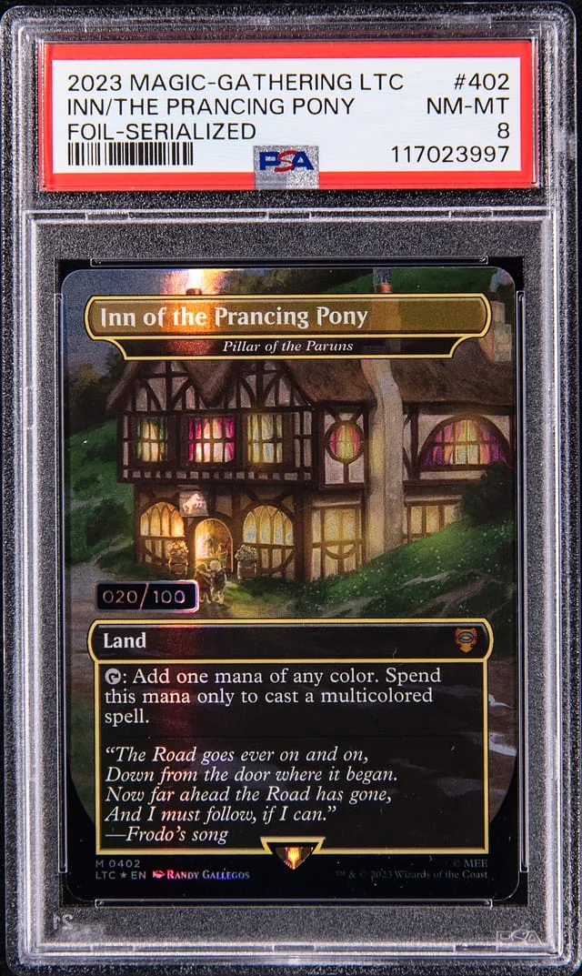 2023 Magic: The Gathering Tales of Middle-Earth Commander Foil Serialized Inn of the Prancing Pony #402 card image