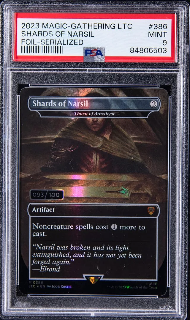 2023 Magic: The Gathering The Lord of The Rings Tales of Middle-earth Commander Foil Serialized Shards of Narsil #386 card image