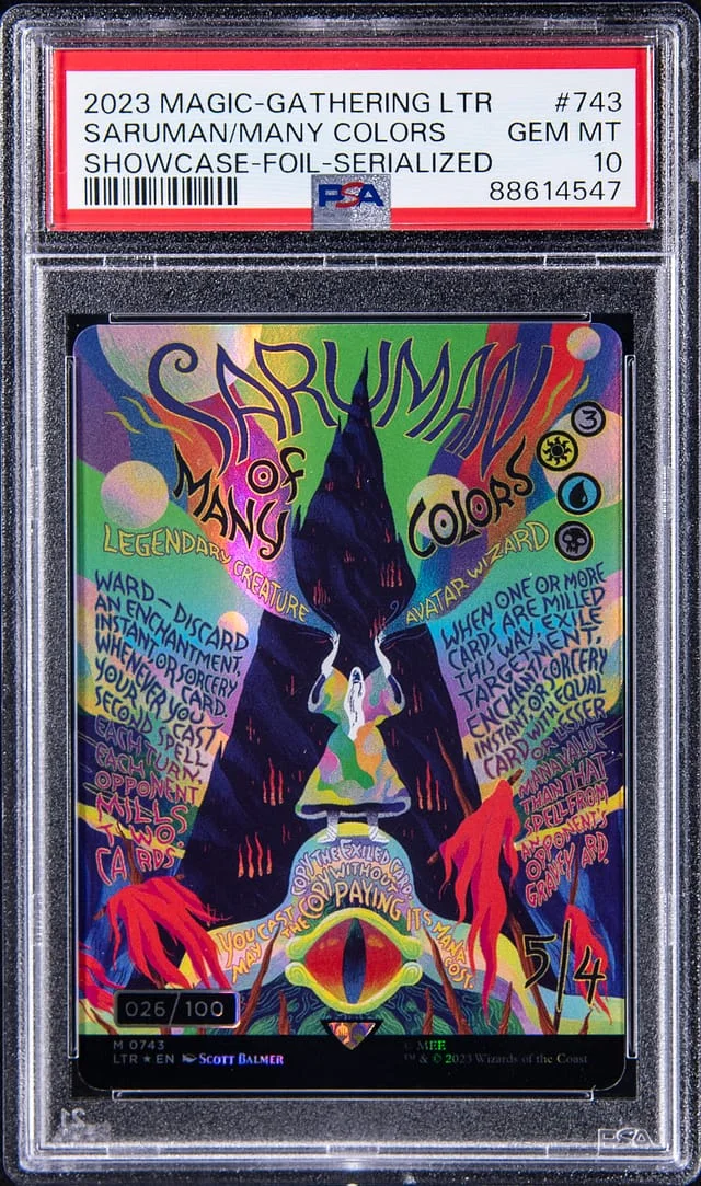 2023 Magic The Gathering: The Lord of The Rings Tales of Middle-earth Showcase Foil Serialized Saruman of Many Colors #743 card image