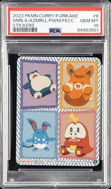 2023 Marumiya Pokemon Curry/Furikake Stickers Azumarill/Fuecoco/Pawmi/Snorlax #8 card image