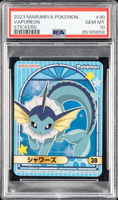 2023 Marumiya Pokemon Stickers Vaporeon #30 card image