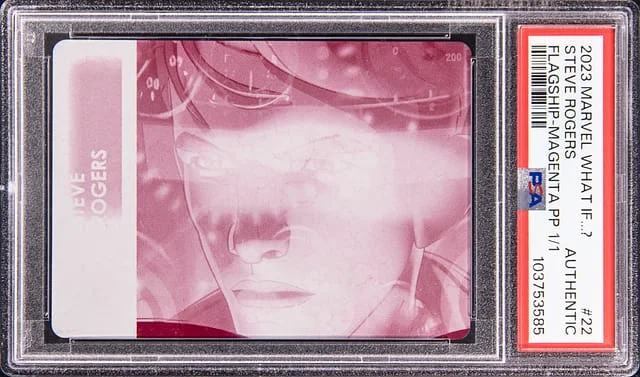 2023 Marvel What If...? Flagship Magenta Printing Plate Steve Rogers #22 card image