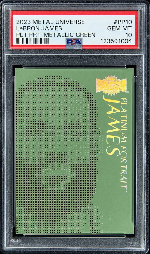 2023 Metal Universe LeBron James Platinum Portrait Mettalic Green #PP10 card image