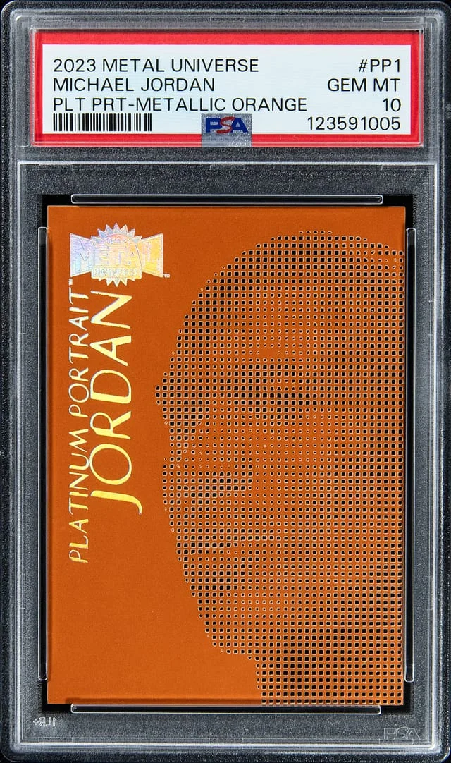 2023 Metal Universe Michael Jordan Platinum Portrait Metallic Orange #PP1 card image