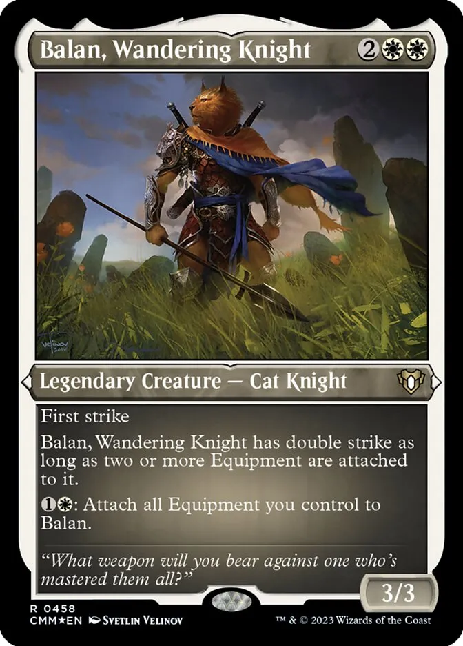2023 Commander Masters Balan, Wandering Knight #458 rare card image