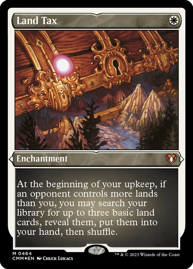2023 Commander Masters Land Tax #464 mythic card image