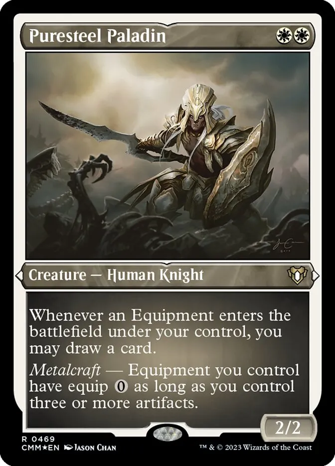 2023 Commander Masters Puresteel Paladin #469 rare card image