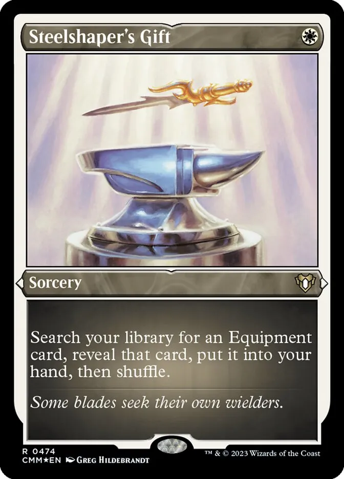 2023 Commander Masters Steelshaper's Gift rare #474 rare card image